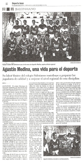 1996 11 20 Agustín Medina, una vida para el deporte