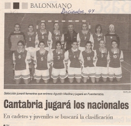 1997 12 Selección cántabra juvenil femenina